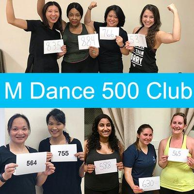 WOW! These ladies have taken 500+ M Dance classes. Some of them have been with us since we opened in 2010. :)