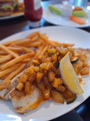 Pan fried trout with fries