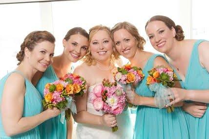 Wedding makeup application for the bride and bridemaids.