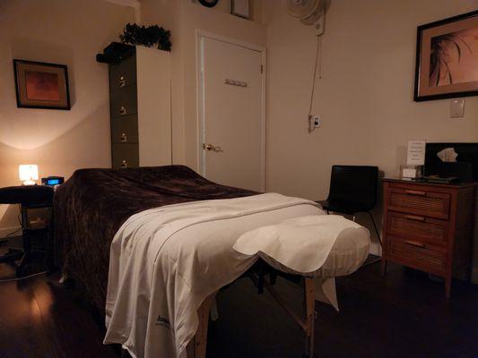 One of our 5 private treatment rooms. Allow yourself to drift into a peaceful state and receive a custom tailored massage.