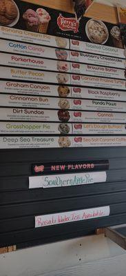 Ice cream flavors.