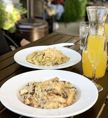 Creamy Chicken Basil Pesto Pasta, Chicken Risotto, Mango Mimosa