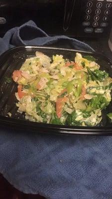 Awful half salad I just got from Subway.