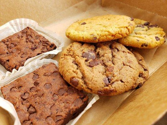 Brownies and cookies to bring to visit friends this Saturday morning