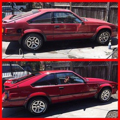 1985 Toyota supra red paint was rejuvenating with All Carz Detailing stage 1 paint correction.. back to life (: