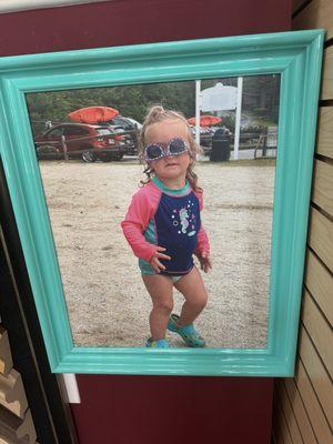 My granddaughter at the beach framed in one of the many bright colored Roma frames.