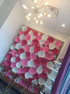 Sugar coated flower wall!