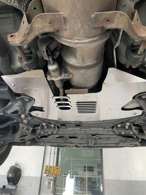 Millercat catalytic converter shield installed - 1