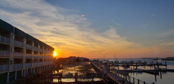 View from our table at sunset