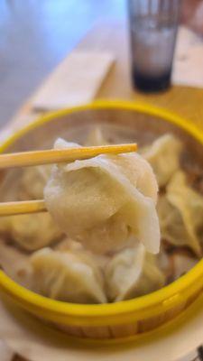 Close-Up of the steamed Surf & Turf Dumplings with Chive  05-15-2024