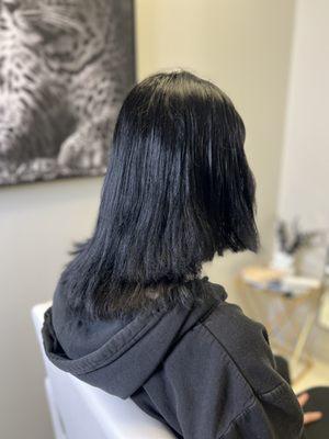 Client had a damaged blunt Bob from bleaching