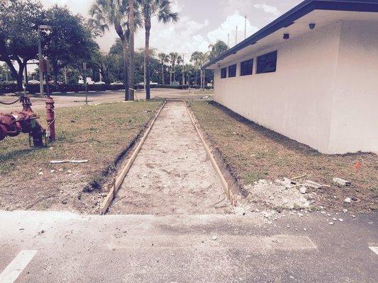 Sidewalk Removal & Replacement - Before!