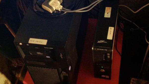 The start of my server room.  File server on the left and Domain controller on the right. 