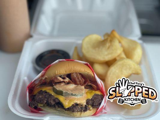 Smack Back Smashburger and Sidewinder Fries