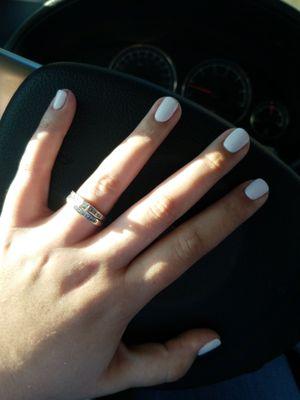 White dip powder nails