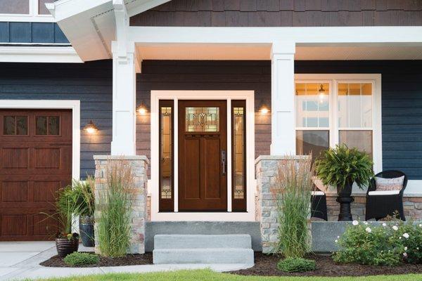 Craftsman Style Entry Door with Sidelites