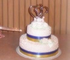 My simple yet gorgeous wedding cake! Pic doesn't do piping detail justice!