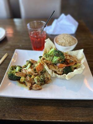 Chicken and Broccoli, Classic Fried Rice, Shirley Temple