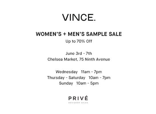 Vince Women's and Men's Sample Sale