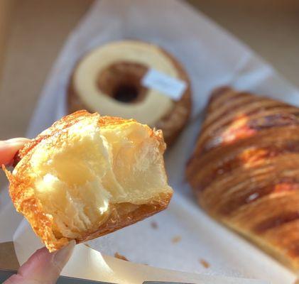 Featuring the honey butter croissant, special appearance - banana cream cronut and butter  croissant.