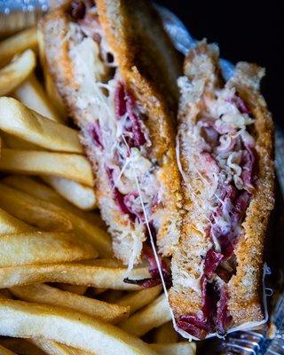 Pastrami Reuben with Russian Dressing and a side of French Fries