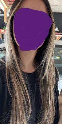 I got long layers in the front and a straight cut in the back.