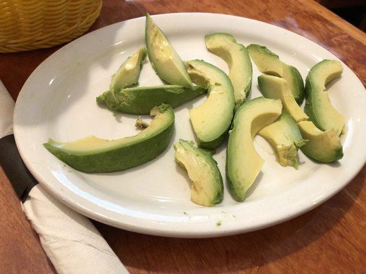 Sliced avocados