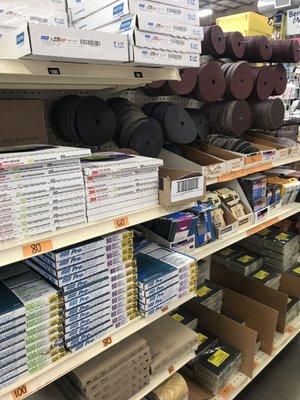 1/4 of the sand paper aisle