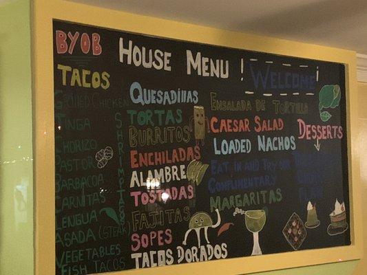 Menu board