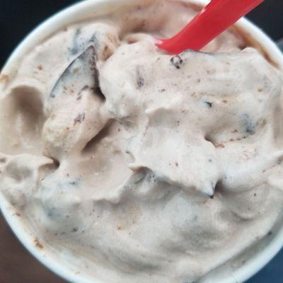 Brownie Dough blizzard with choc chip cookie dough add-on