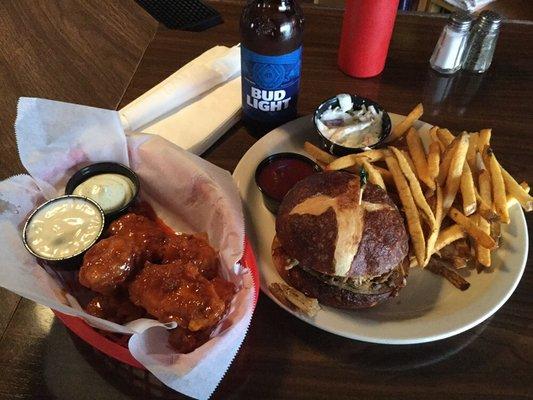 Great stuff.... awesome pork, homemade pretzel buns and fresh cut fries. Sooooo good.