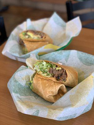 Chipotle steak and guac wrap