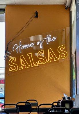 Home of the salsas, best salsa bar!