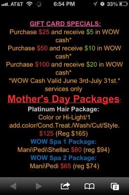 Mother's Day Packages