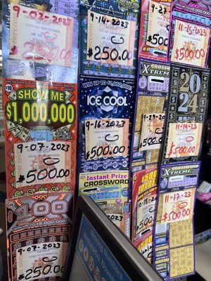 Winning lottery and scratchers.