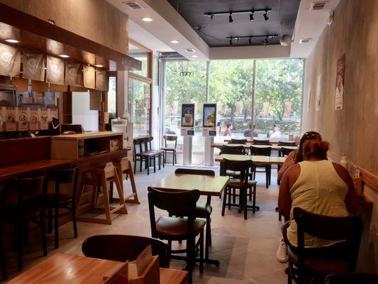 A view of most of their airy and cozy dining space.