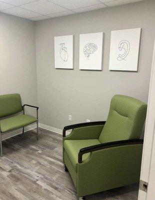 Comfortable patient exam room