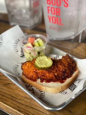 Hot Chicken and a side of Pickled Veggies