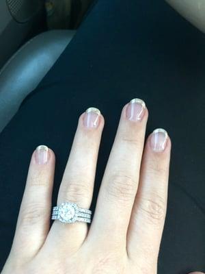 Another satisfied day leaving Lynda with my beautiful gold tipped acrylics!! Couldn't have asked for better for my birthday!!