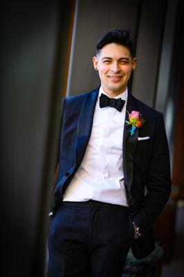 Handsome groom - Hotel Chaco - Albuquerque wedding photographer