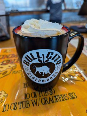 Hot Mulled Cider with Whipped Cream