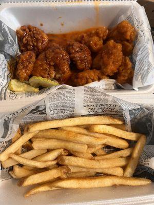 Boneless wings, Korean bbq and hot honey