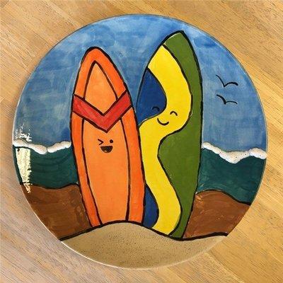 Summer fun beach sand plate