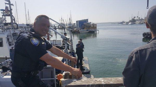 police boat crews and divers helped with the 'Clean Sweep' bay clean-up