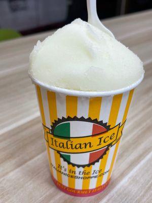 DELICIOUS Lemon & Mango Authentic New York Italian Ice made with real fruit @ The Italian Ice Shoppe  in Woodland Hills Summer of 2021