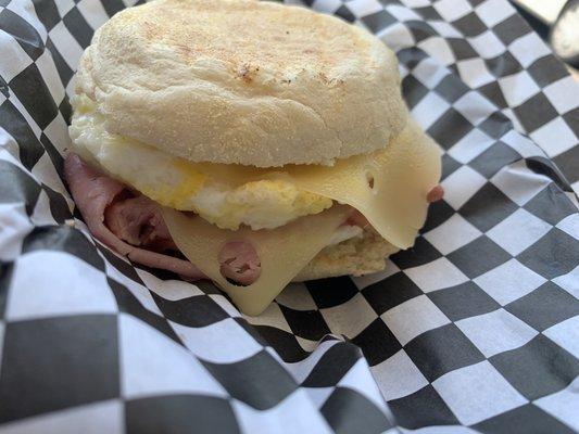 Ham and Swiss Breakfast Sandwich