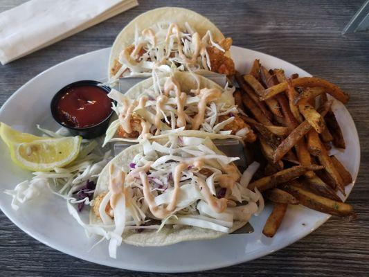 The mouthwatering firecracker shrimp tacos. Literally. My mouth is watering looking at this picture and thinking about them. Amazing!