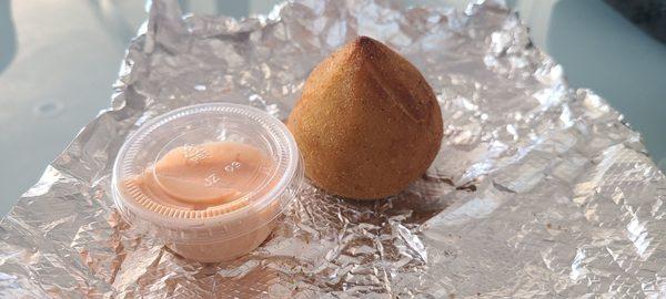 coxinha with sriracha mayo