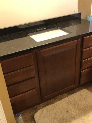 Repurposed island new vanity black galaxy