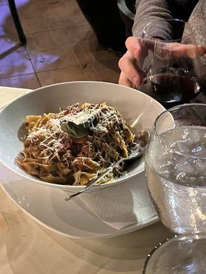 Fettuccine alla Bolognese (with extra Parmesan)